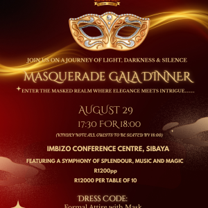 Red And Gold Elegant Party Masquerade Ball Invitation